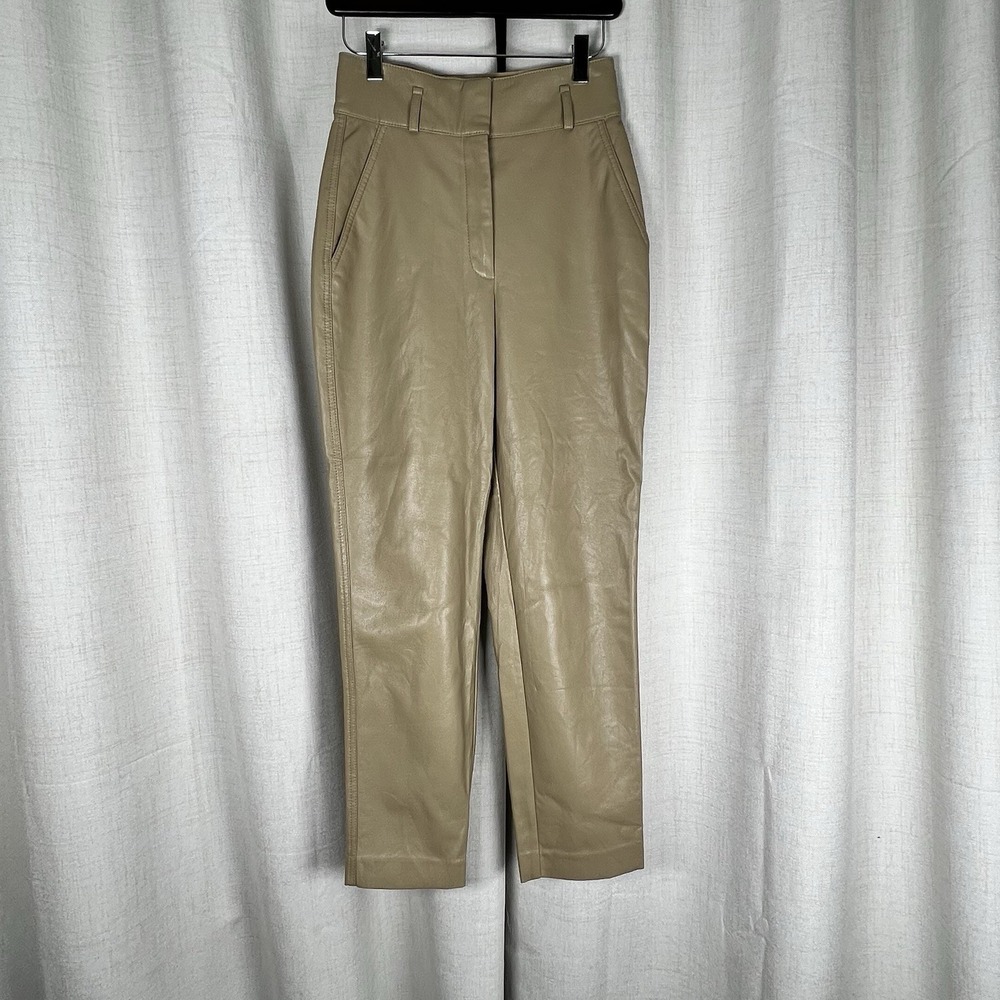 Babaton Aritzi Womens 0‎ Command Cropped Pant Vegan Leather Gold Camel